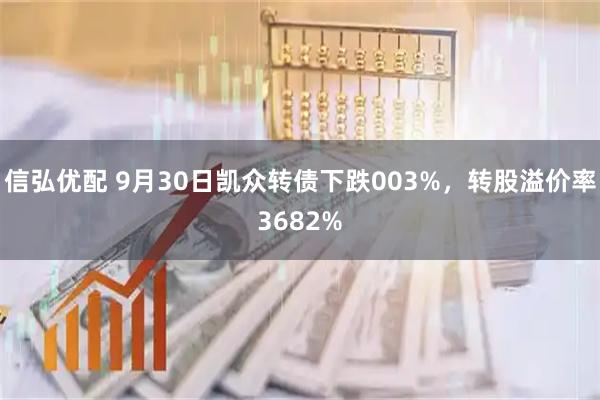 信弘优配 9月30日凯众转债下跌003%,转股溢价率3682%
